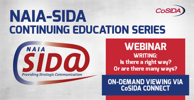 ON-DEMAND NAIA-SIDA Webinar: Writing - Is There A Right Way?